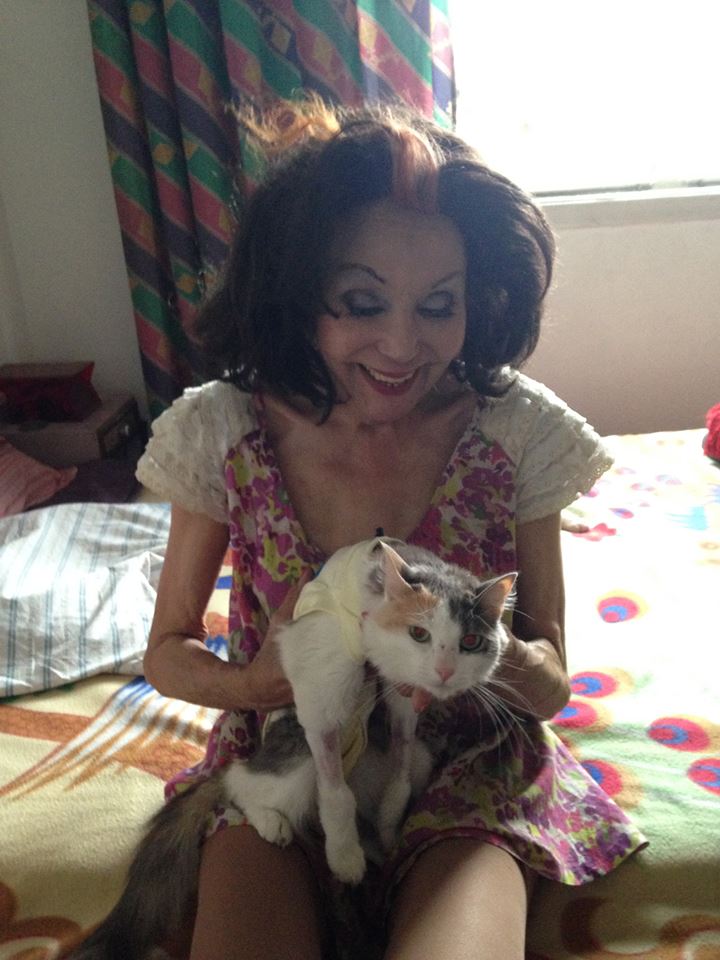 Phedra com sua gatinha Rebecca - Foto: Arquivo pessoal