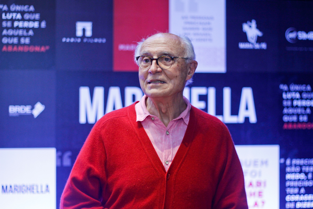 Eduardo Suplicy, político e vereador de São Paulo, foi à pré-estreia do filme Marighella, de Wagner Moura, no Espaço Itaú de Cinema do Shopping Bourbon - Foto: Bruno Poletti - Blog do Arcanjo - 29/10/2021