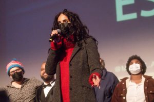 A atriz Sylvia Prado, do Teatro Oficina, vencedor em Especial, no Prêmio Arcanjo de Cultura 2021 no Theatro Municipal de São Paulo - Foto Edson Lopes Jr. - Blog do Arcanjo