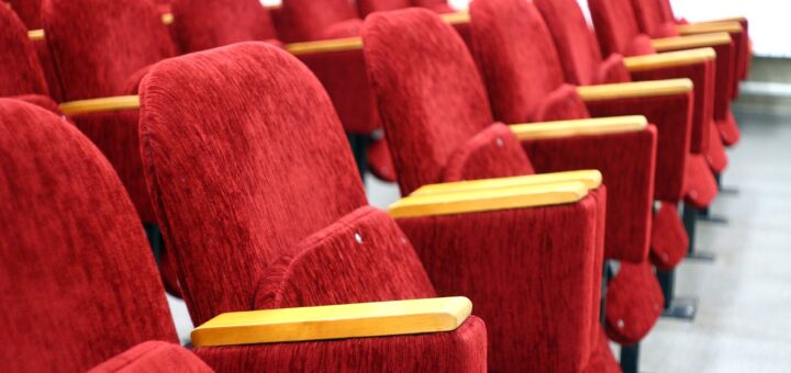 multi colored chairs in row