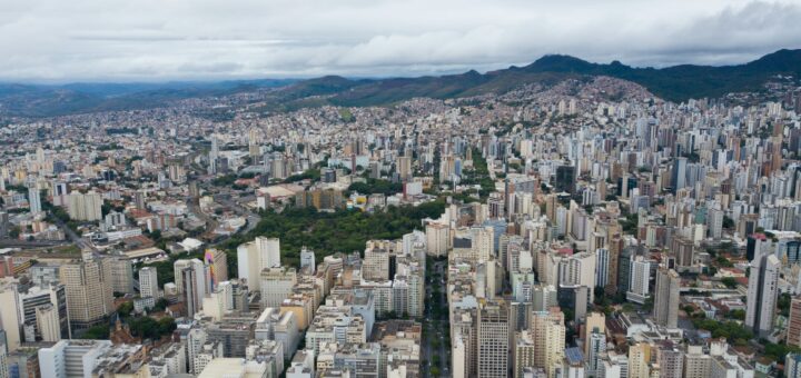 aerial view of city buildings in belo horizonte brazil