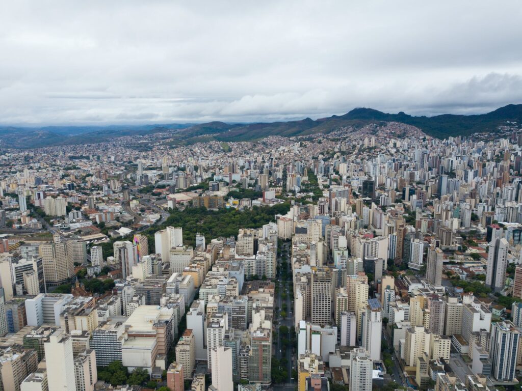 aerial view of city buildings in belo horizonte brazil