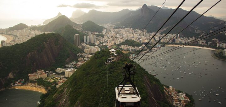 black and white cable car