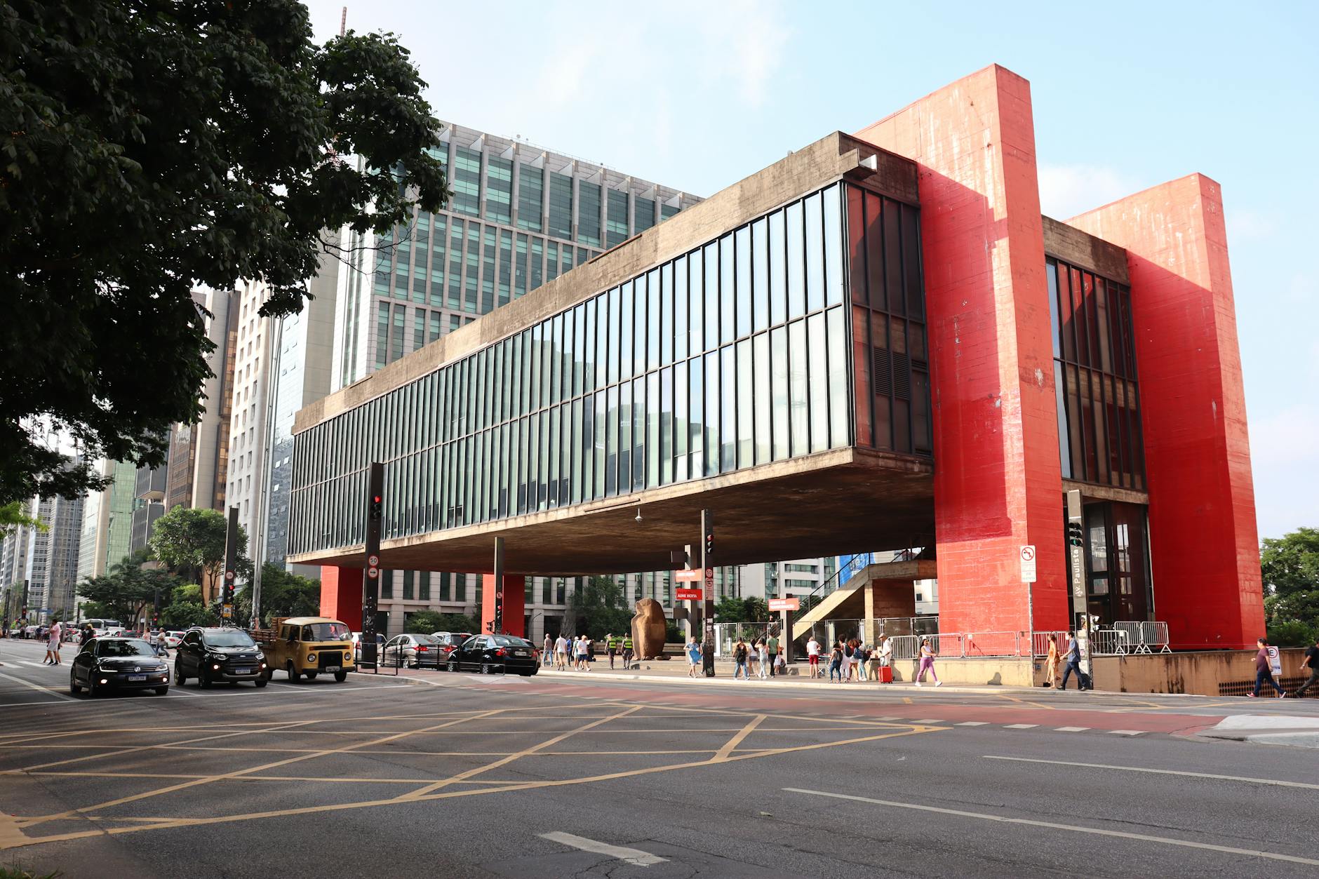 street near museum of art in sao paulo
